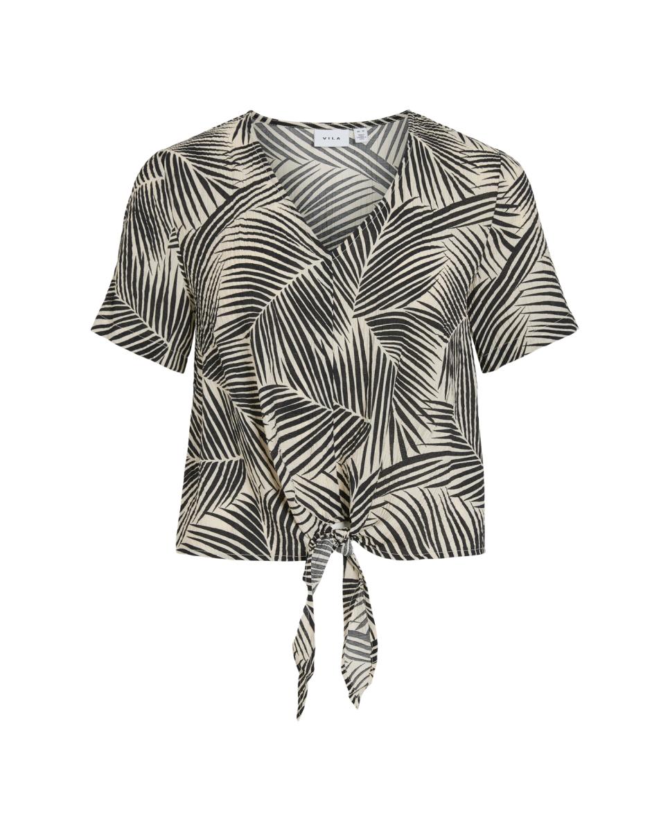 Blusa de mujer con escote en V - Vila - Negro Negro-3