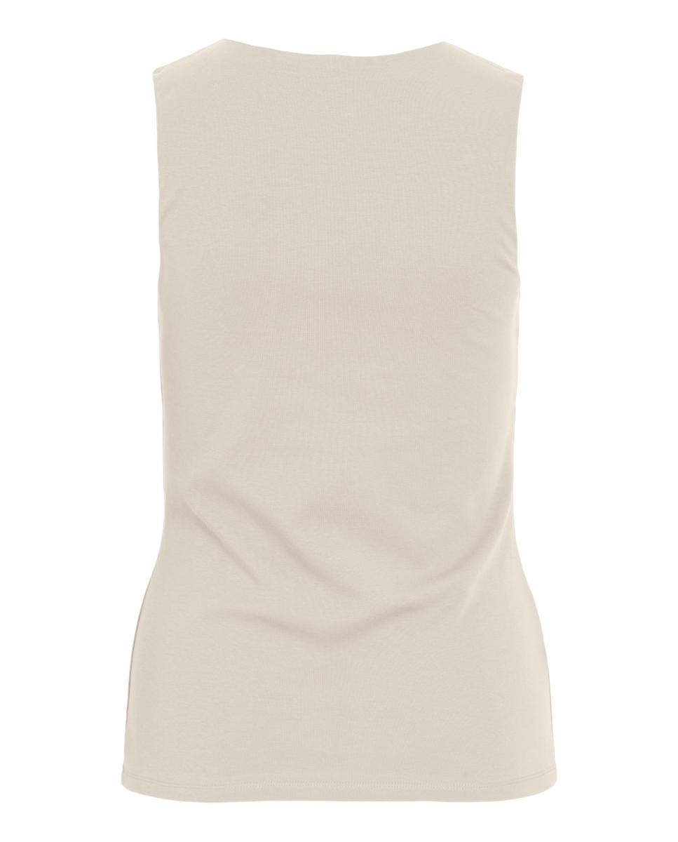Top de mujer de canalé - Vila - Beige Beige-5