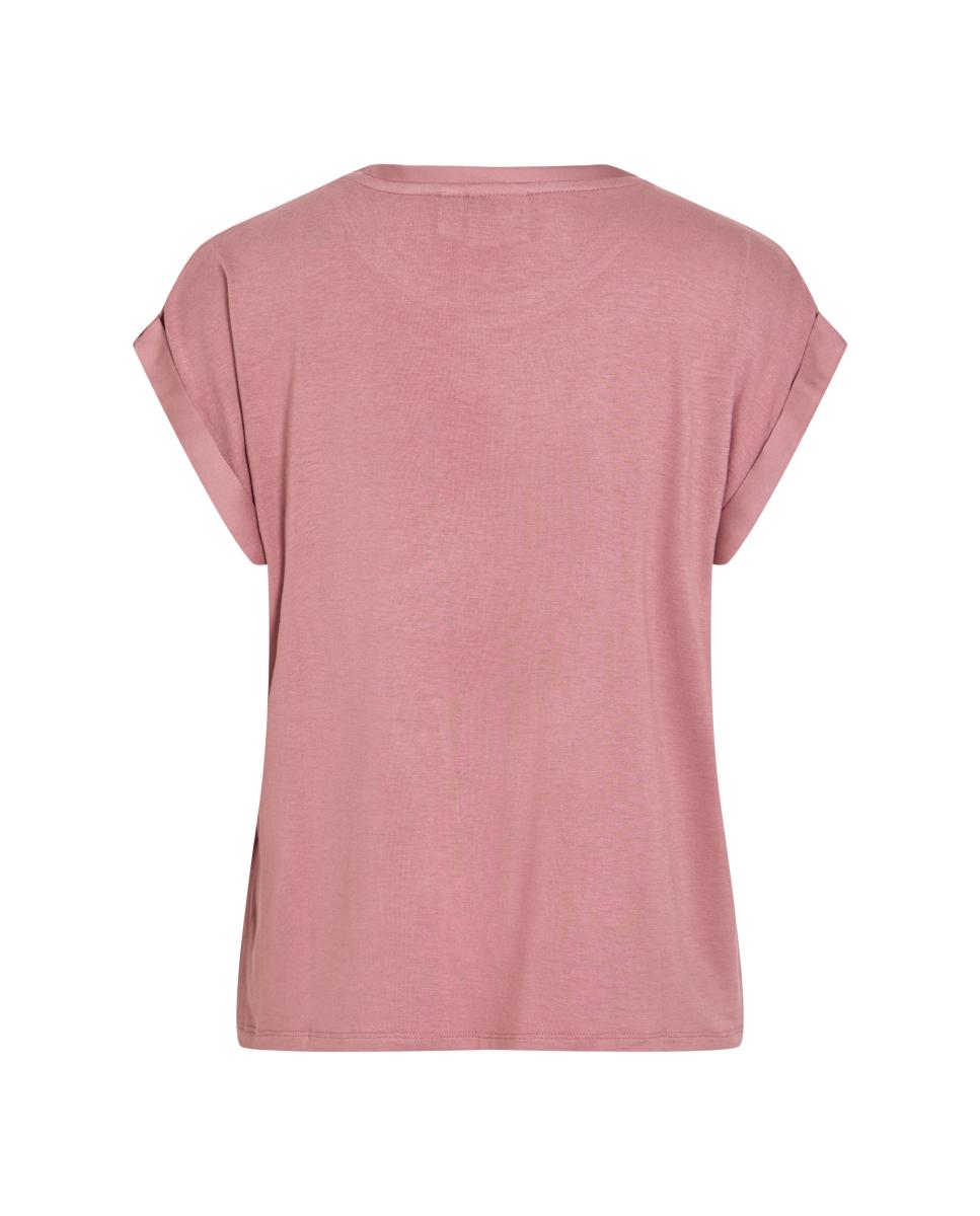 Camiseta de mujer manga corta efecto satinado - Vila - Rosa Rosa-5
