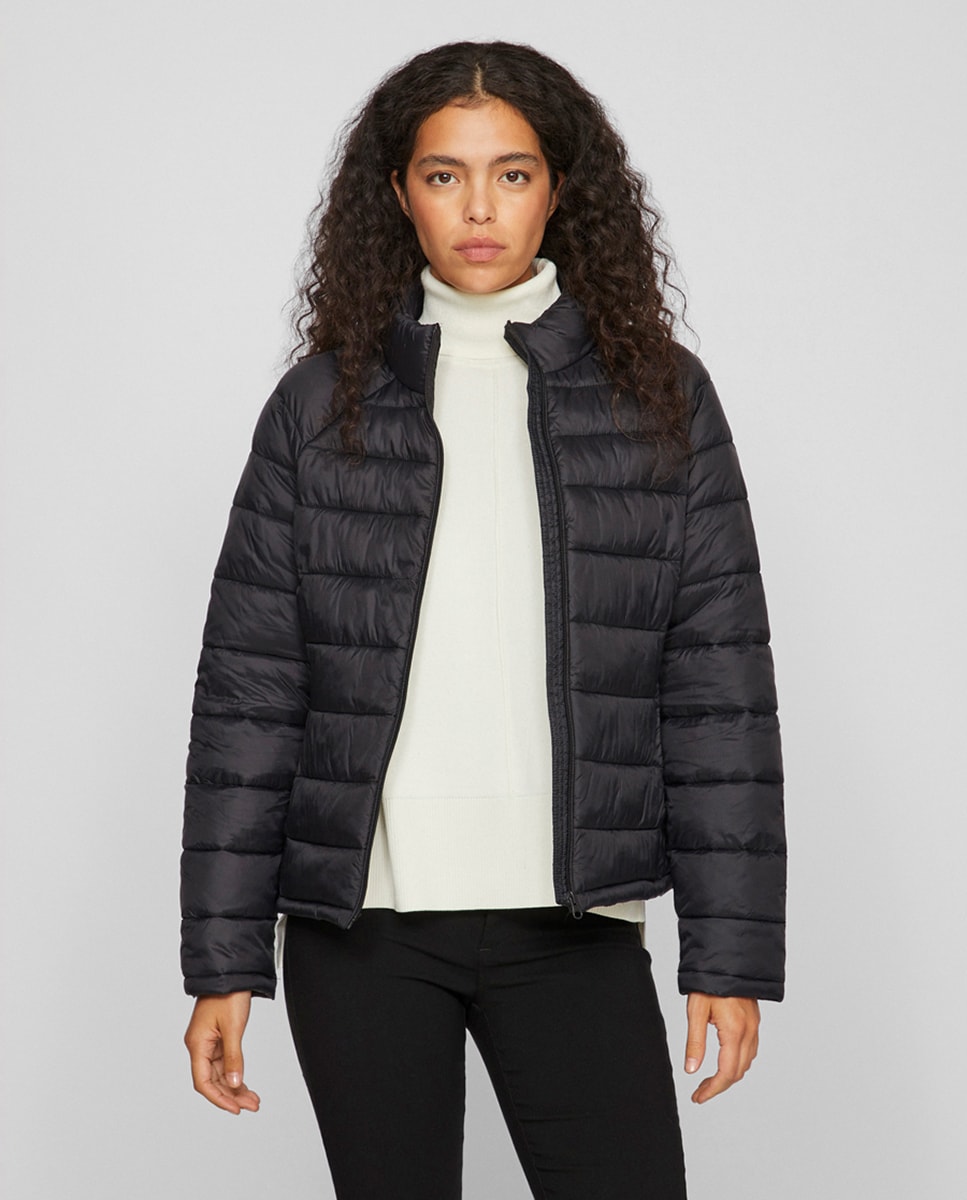 Blusão Acolchoado com Fecho de Correr Preto-2