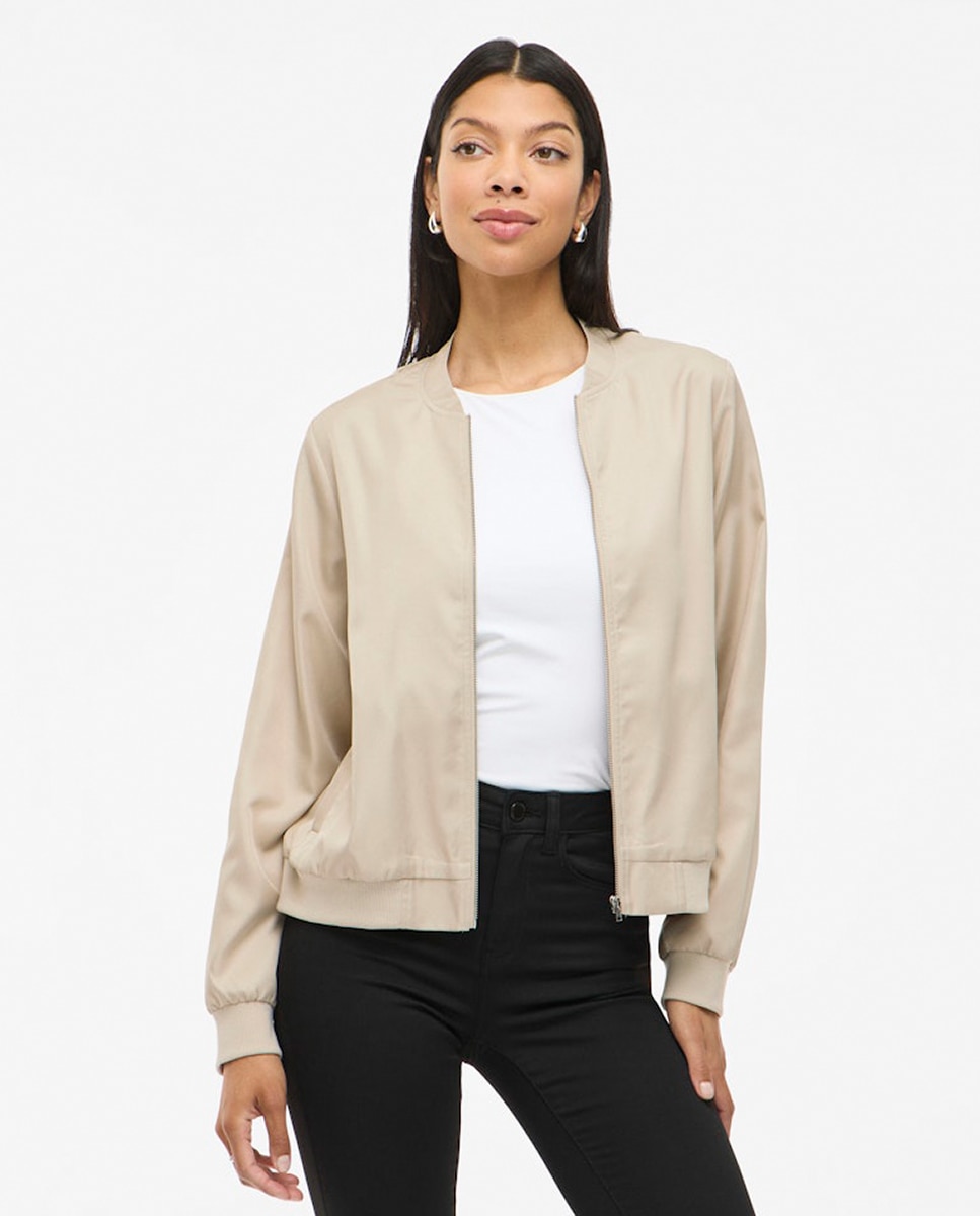 Vila - Chaqueta bomber de mujer con cremallera.