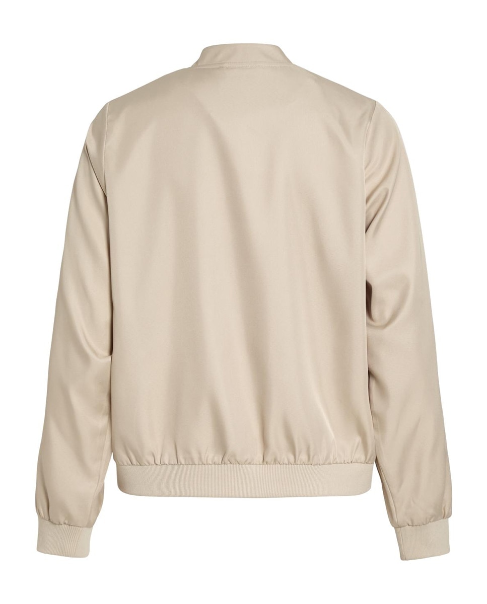 Chaqueta bomber de mujer con cremallera - Vila - Marrón Beige-8
