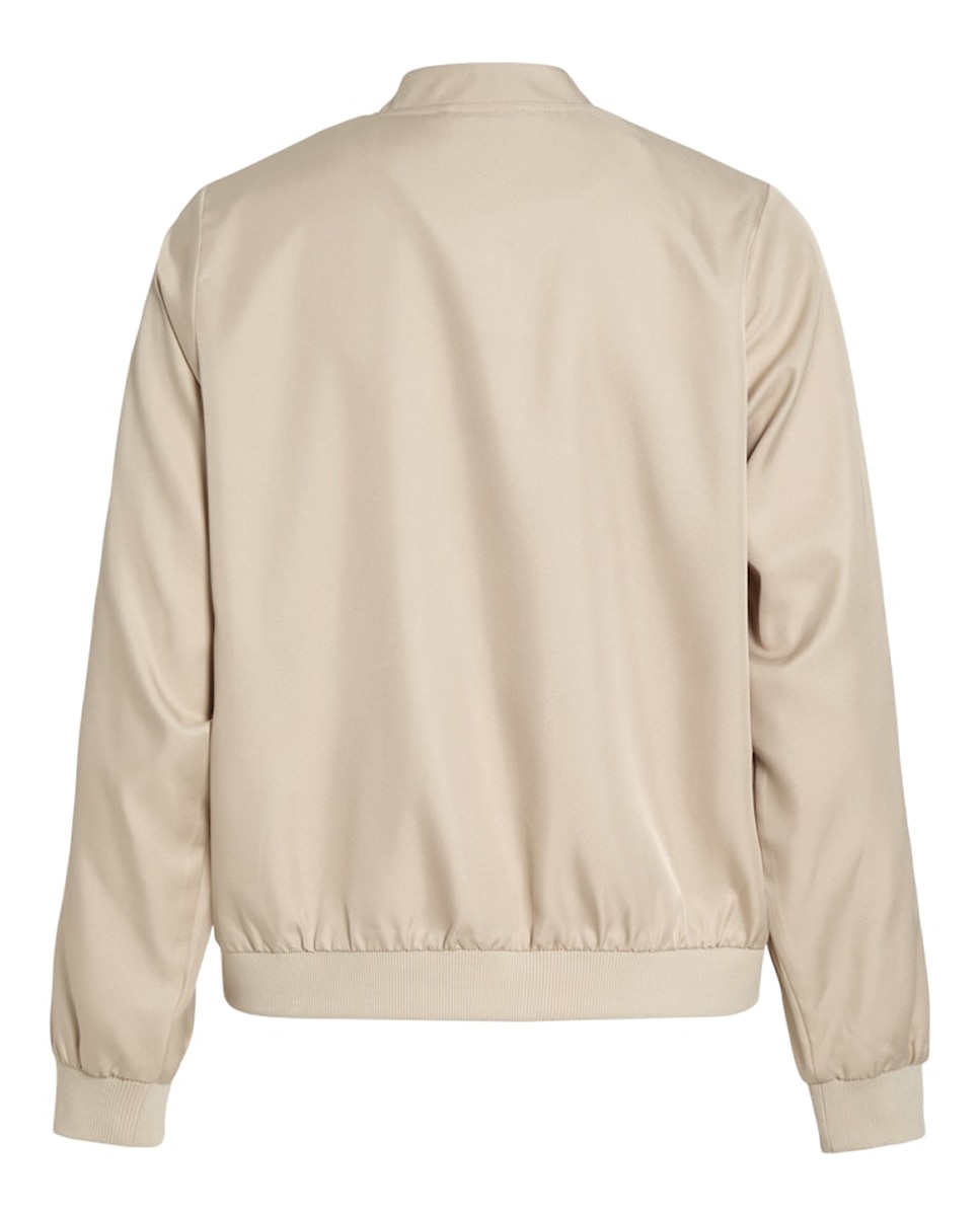 Chaqueta bomber de mujer con cremallera - Vila - Marrón Beige-10