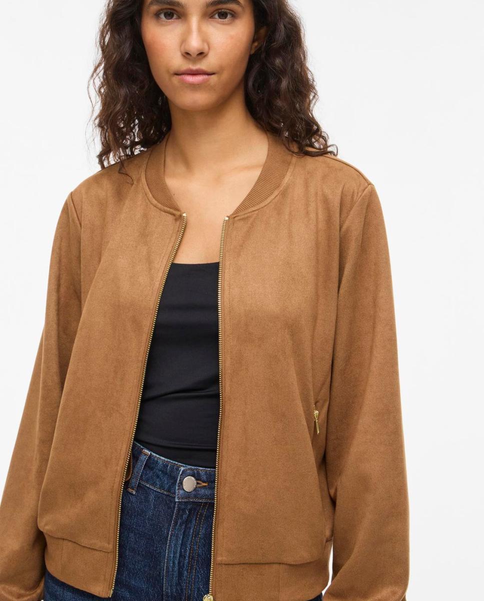 Chaqueta de ante mujer - Vila - Marrón claro Marrón oscuro-3