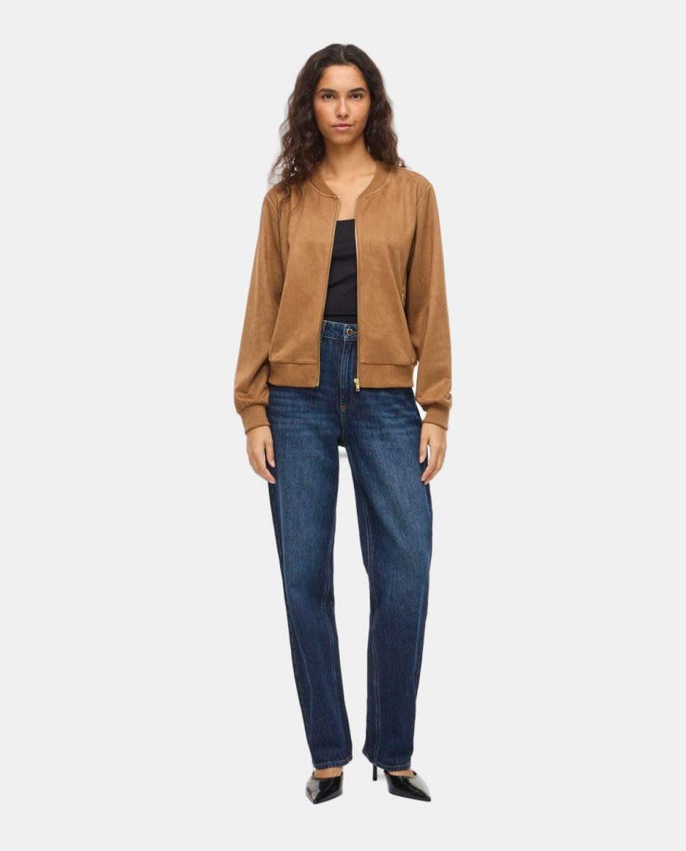 Chaqueta de ante mujer - Vila - Marrón claro Marrón oscuro-7