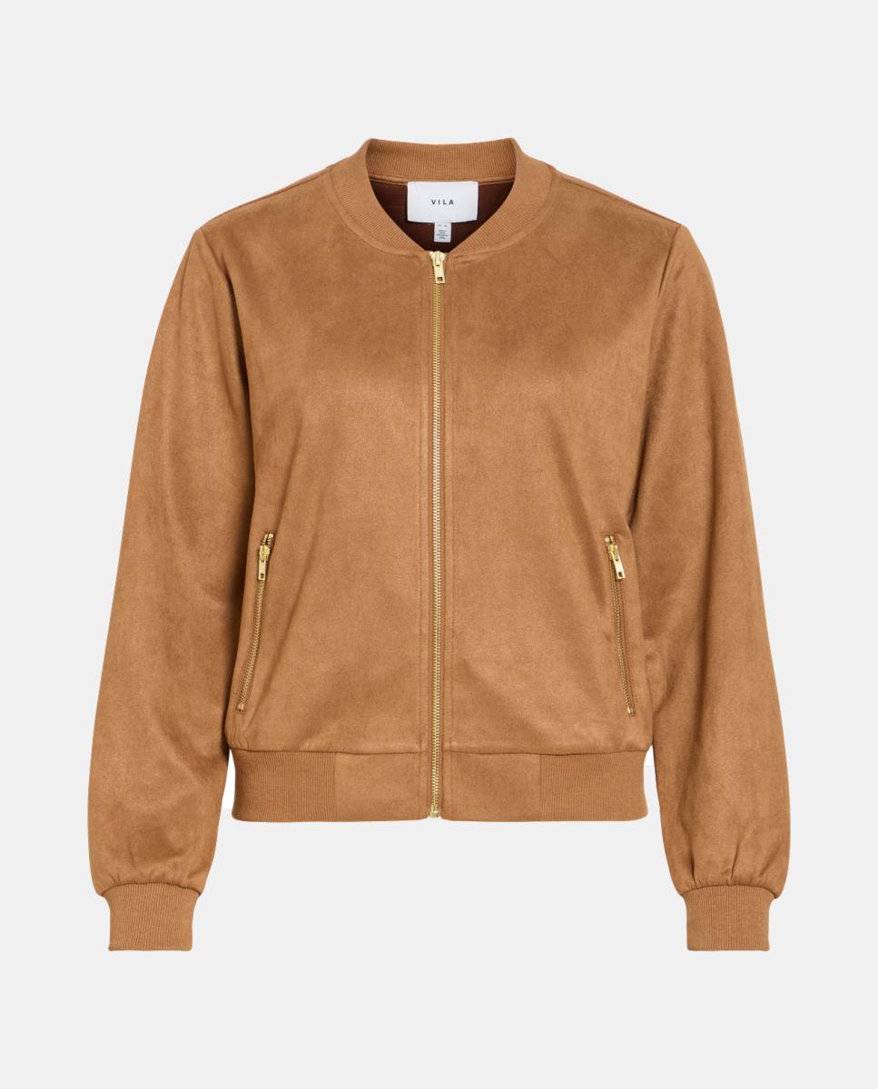 Chaqueta de ante mujer - Vila - Marrón claro Marrón oscuro-5