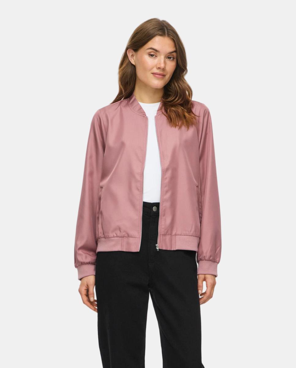 Chaqueta bomber de mujer con cremallera - Vila - Rosa Rosa-1