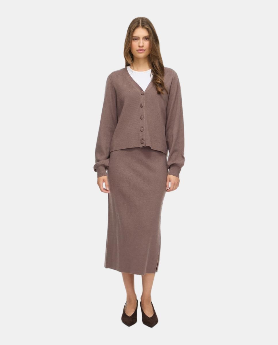 Cárdigan de mujer con escote de pico y manga larga - Vila - Topo Topo-5
