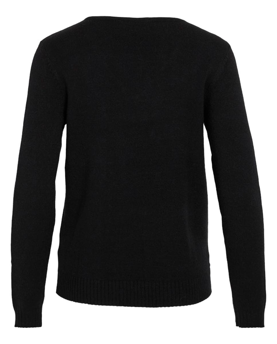 Jersey de mujer punto cuello pico - Vila - Negro Negro-7