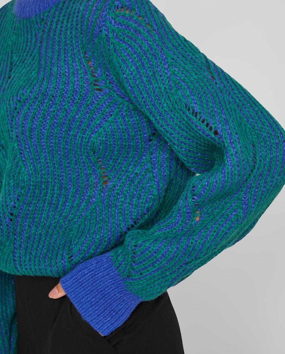 Jersey de punto jaspeado con ochos - Vila - Verde Verde-3
