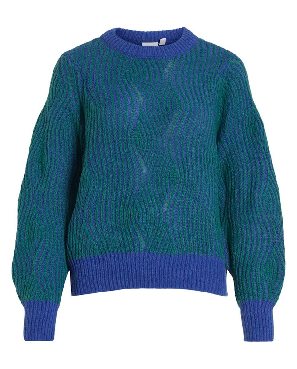 Jersey de punto jaspeado con ochos - Vila - Verde Verde-6