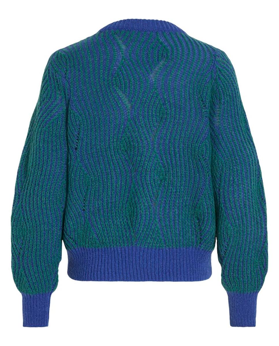 Jersey de punto jaspeado con ochos - Vila - Verde Verde-7