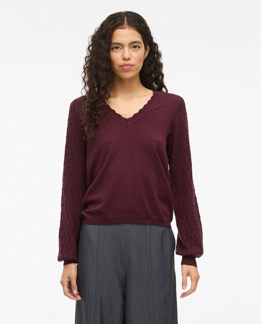 Imagen 0 de Top de punto de mujer manga larga