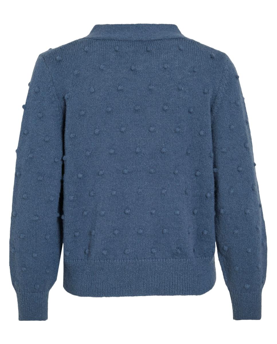 Cárdigan de mujer manga larga - Vila - Beige Azul índigo-6