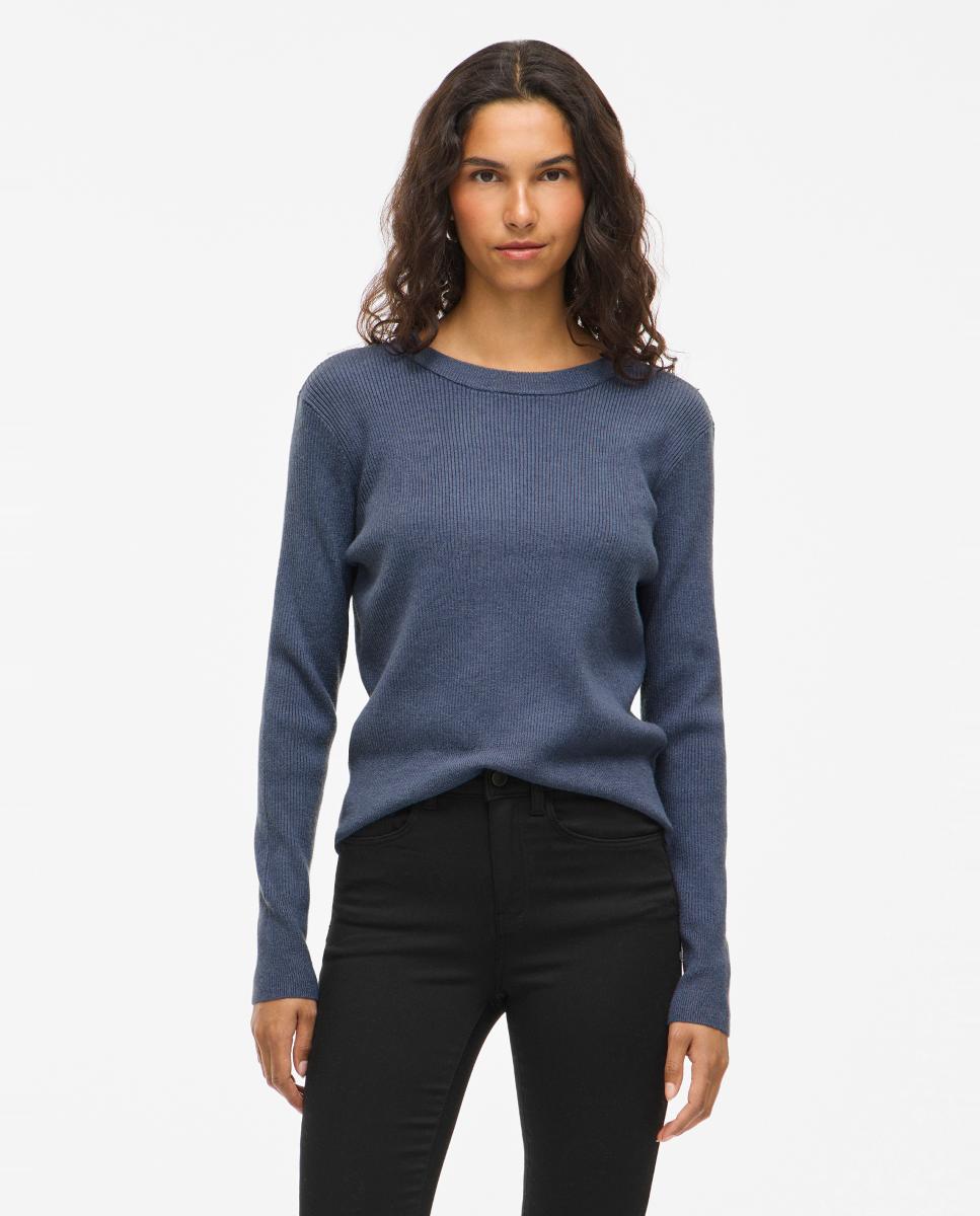 Imagen 1 de Jersey de mujer cuello redondo - Vila - Azul índigo Azul índigo