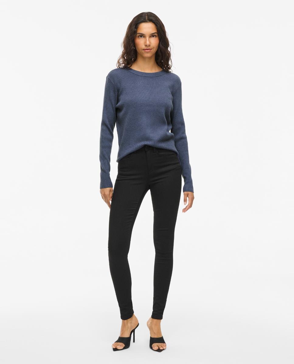 Imagen 2 de Jersey de mujer cuello redondo - Vila - Azul índigo Azul índigo