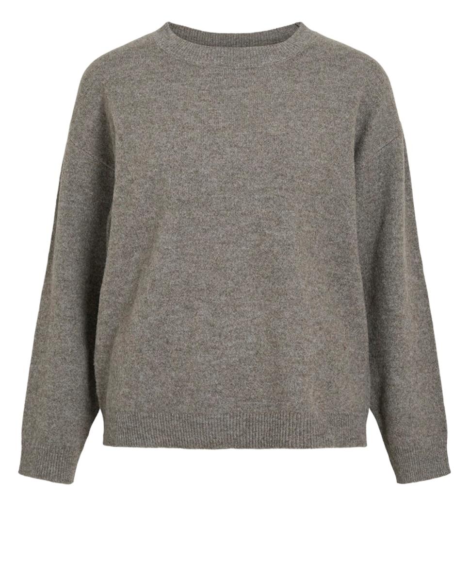 Jersey de mujer punto cuello redondo - Vila - Gris oscuro Gris oscuro-5