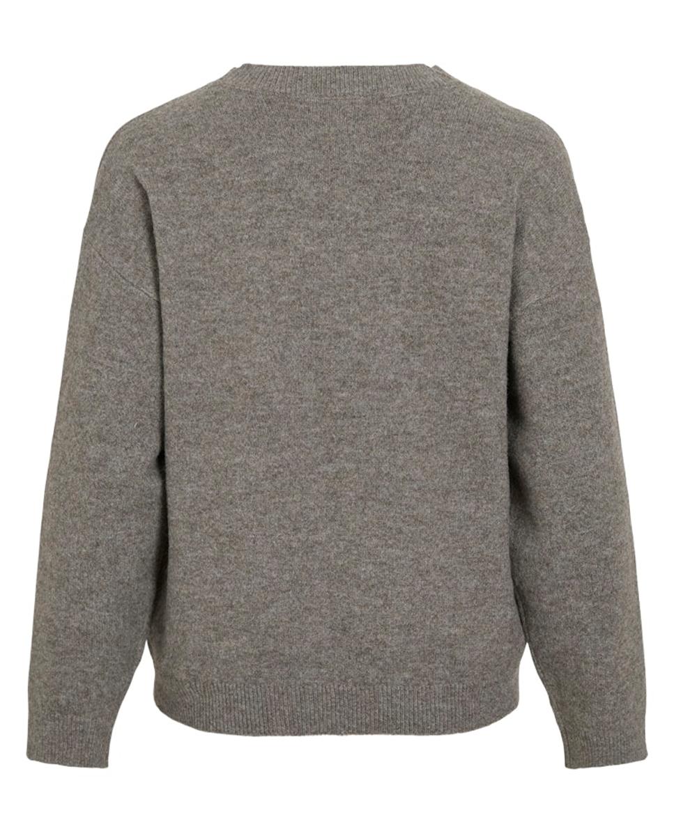 Jersey de mujer punto cuello redondo - Vila - Gris oscuro Gris oscuro-6