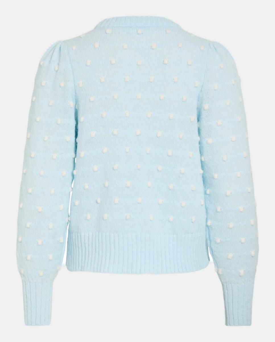 Camisola de Malha com Estampado às Bolinhas Branco-5