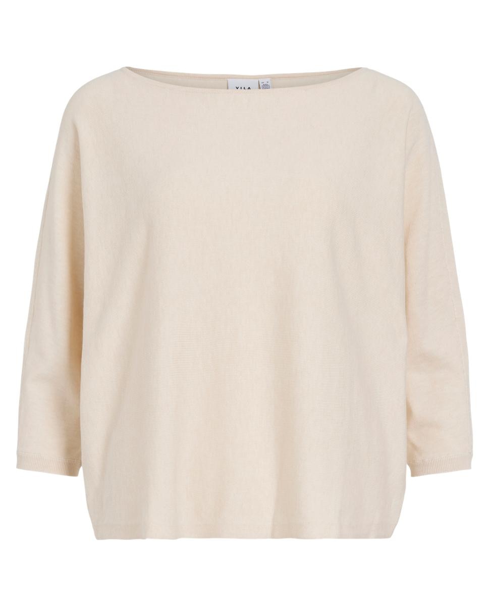 Top de punto mujer manga 3/4 - Vila - Beige Beige-7