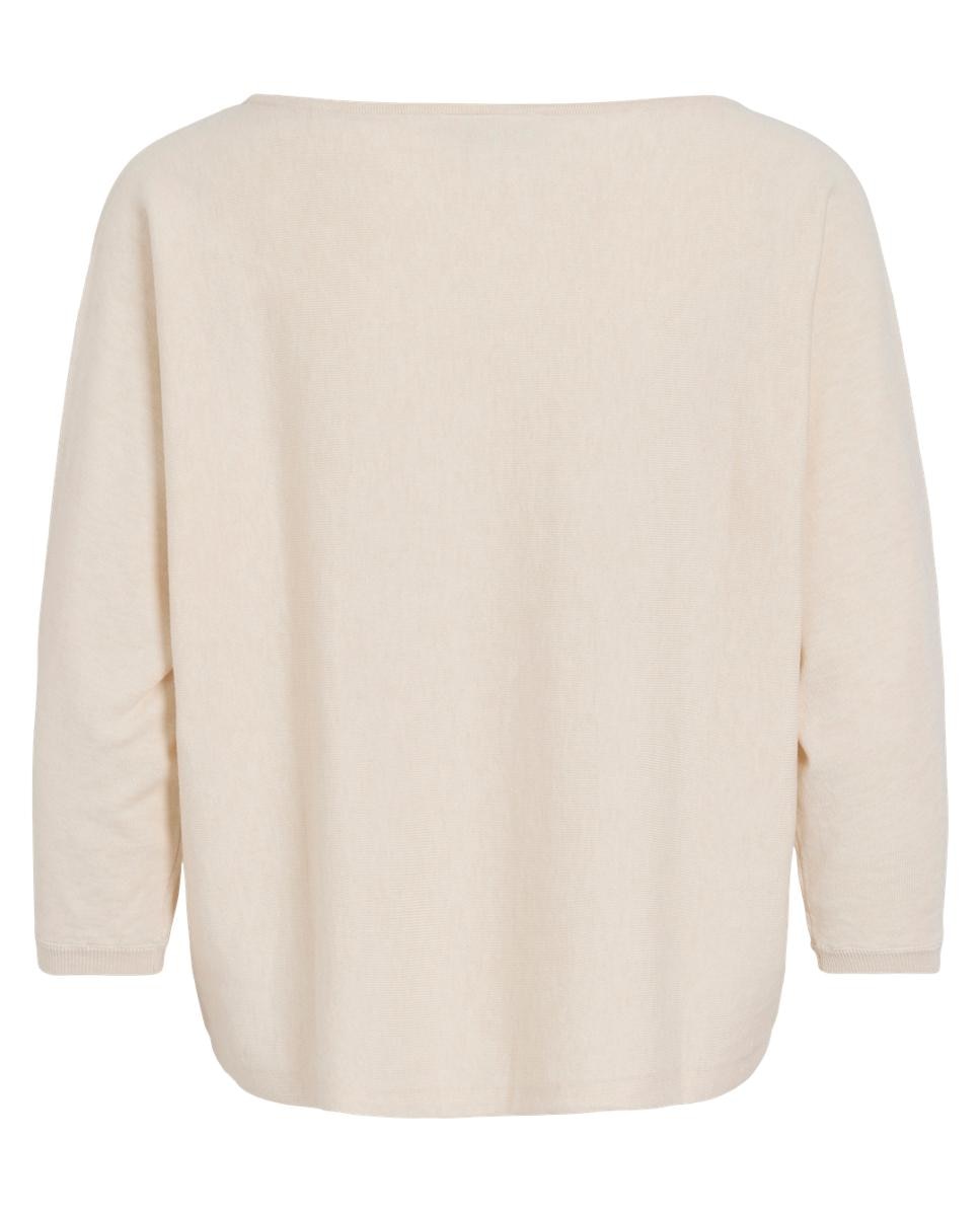 Top de punto mujer manga 3/4 - Vila - Beige Beige-8