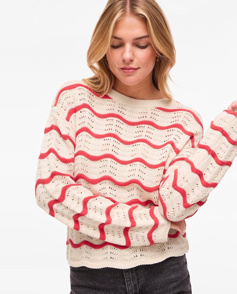 Jersey de mujer punto cuello redondo - Vila - Azul marino Coral-2