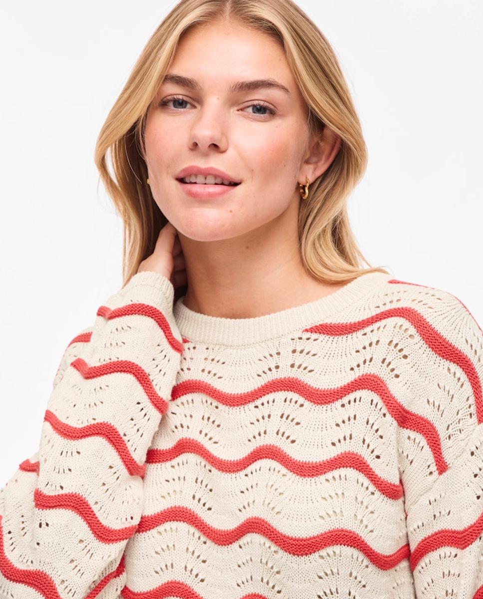 Jersey de mujer punto cuello redondo - Vila - Azul marino Coral-3