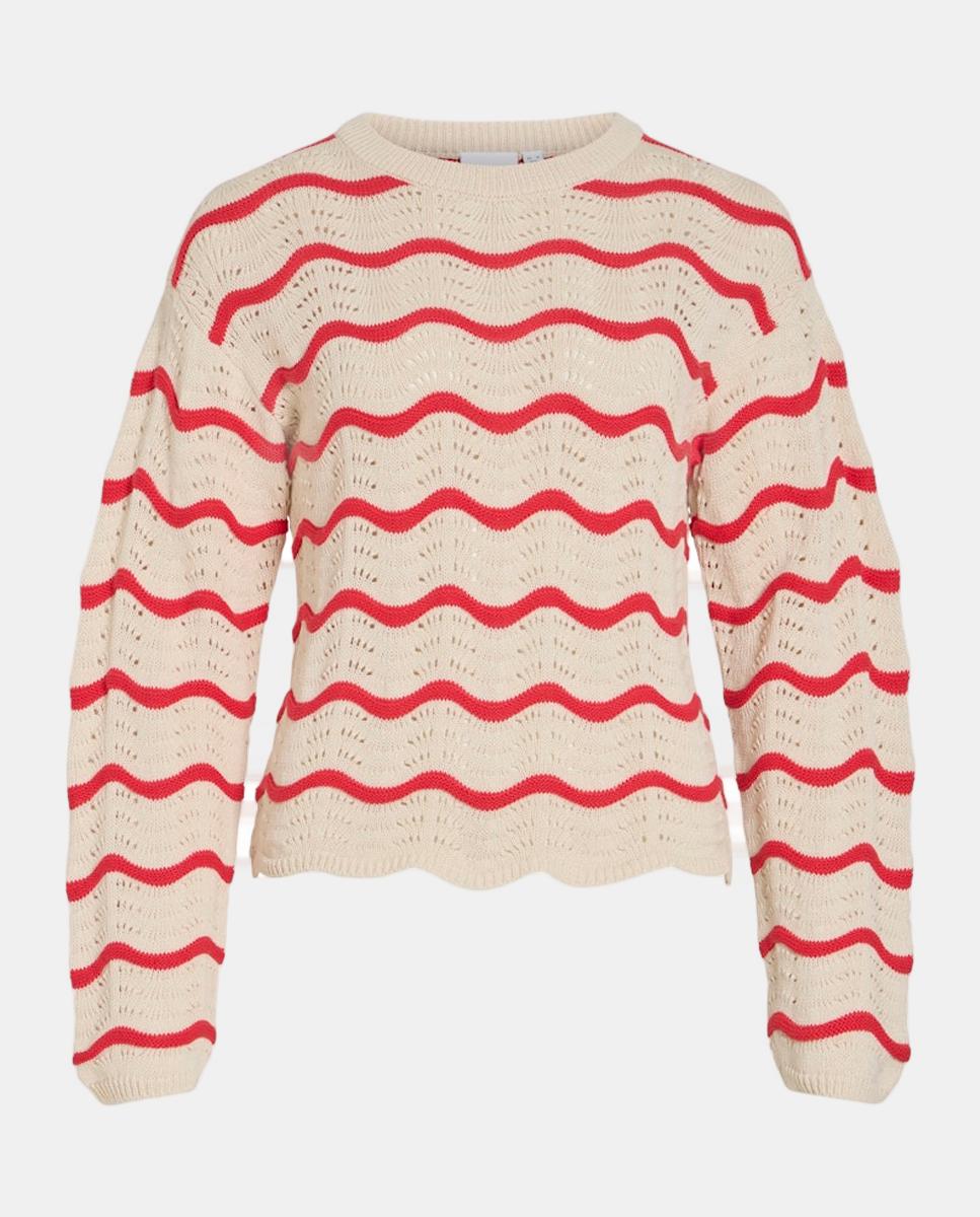 Jersey de mujer punto cuello redondo - Vila - Azul marino Coral-5