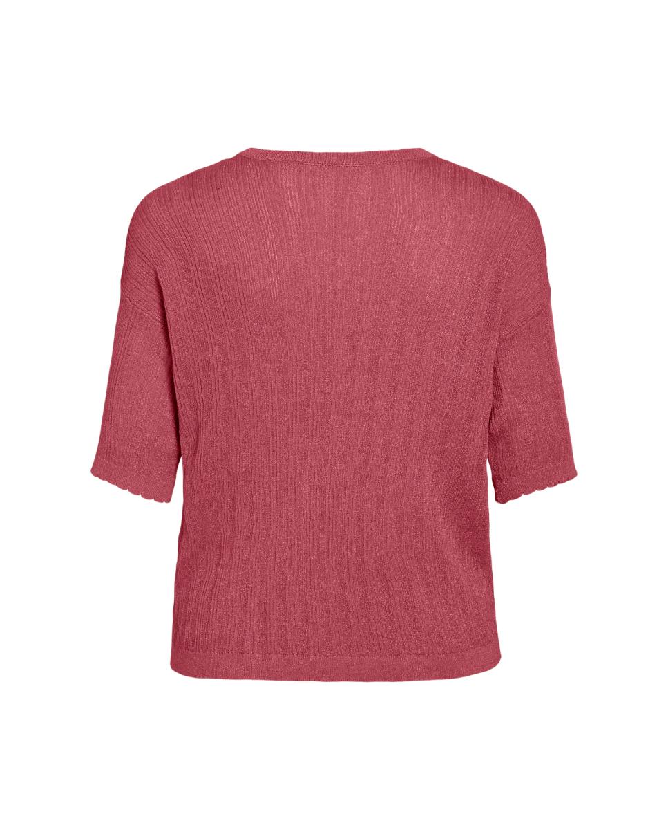 Top de punto con lúrex de mujer - Vila - Rojo Rojo-6