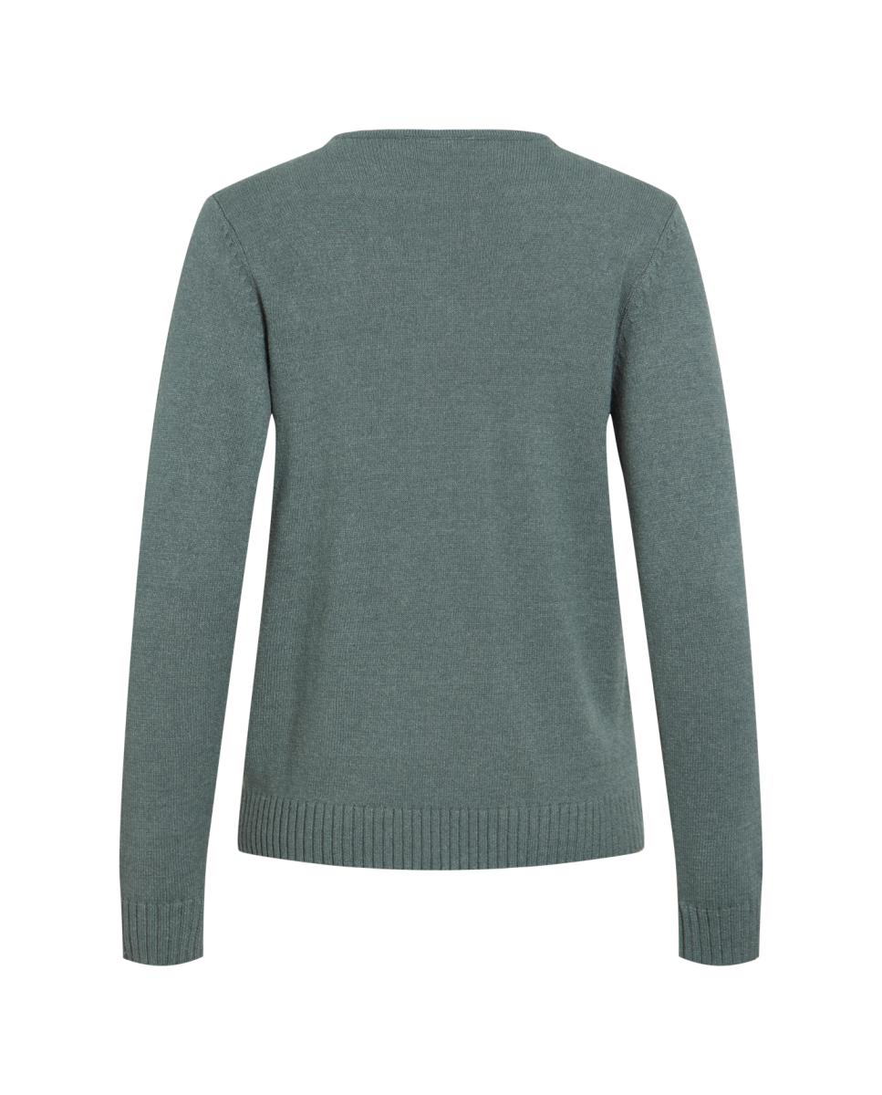 Jersey de mujer punto cuello pico - Vila - Verde Verde-4