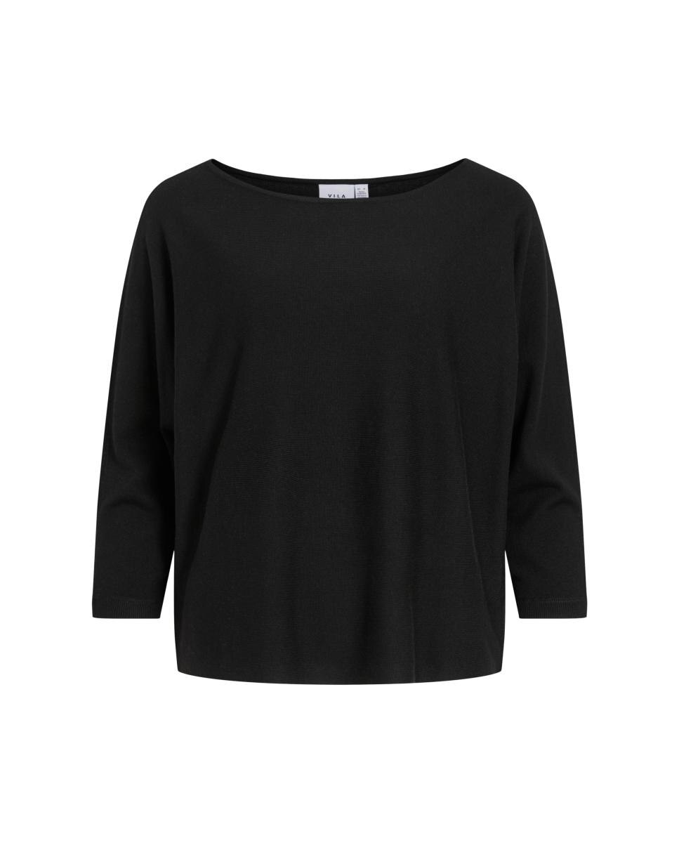 Top de punto mujer manga 3/4 - Vila - Negro Negro-4