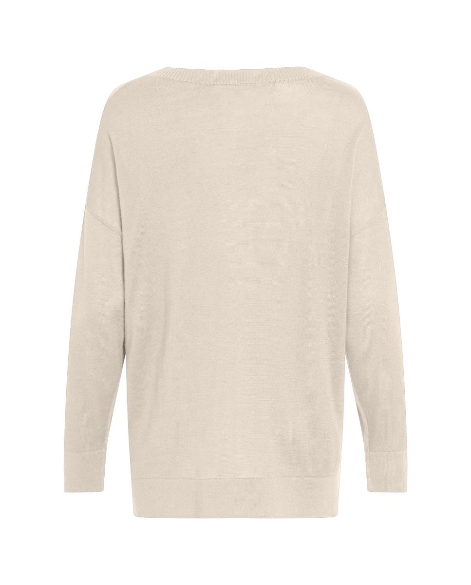 Jersey de mujer punto cuello pico - Vila - Beige Beige-4