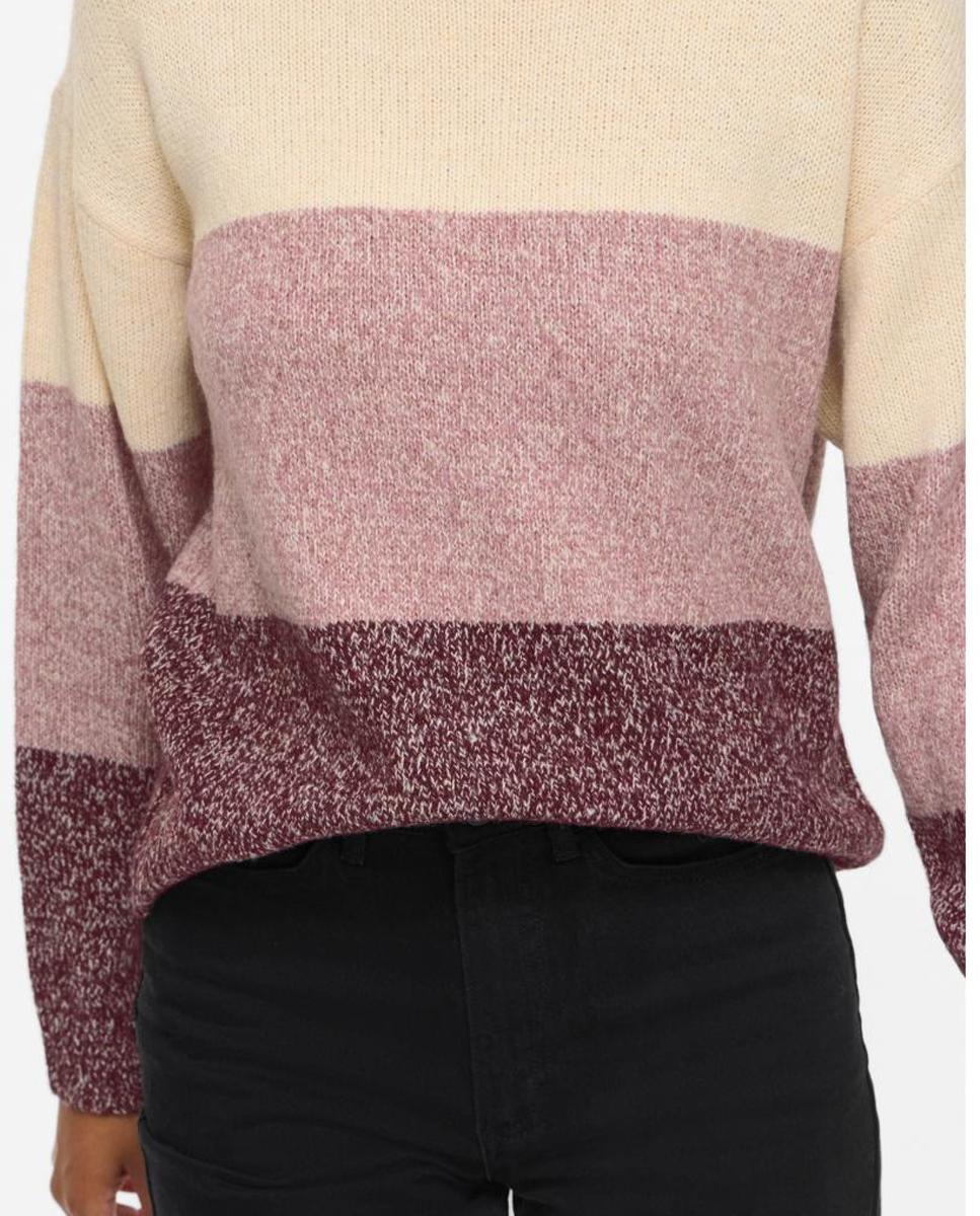 Jersey de mujer con cuello redondo y manga larga - Vila - Rosa Rosa-2