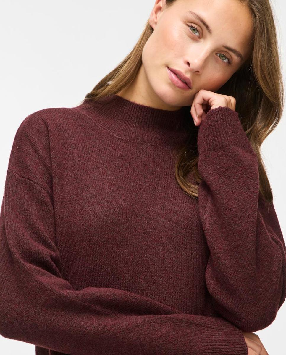 Imagen 2 de Jersey de mujer con cuello alto y manga larga - Vila - Berenjena Berenjena