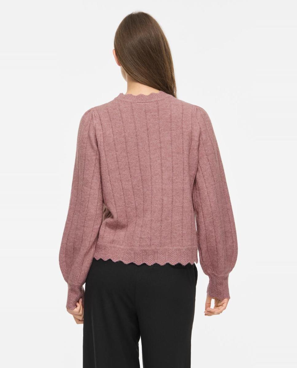 Jersey de mujer con escote de pico y manga larga - Vila - Rosa Rosa-3