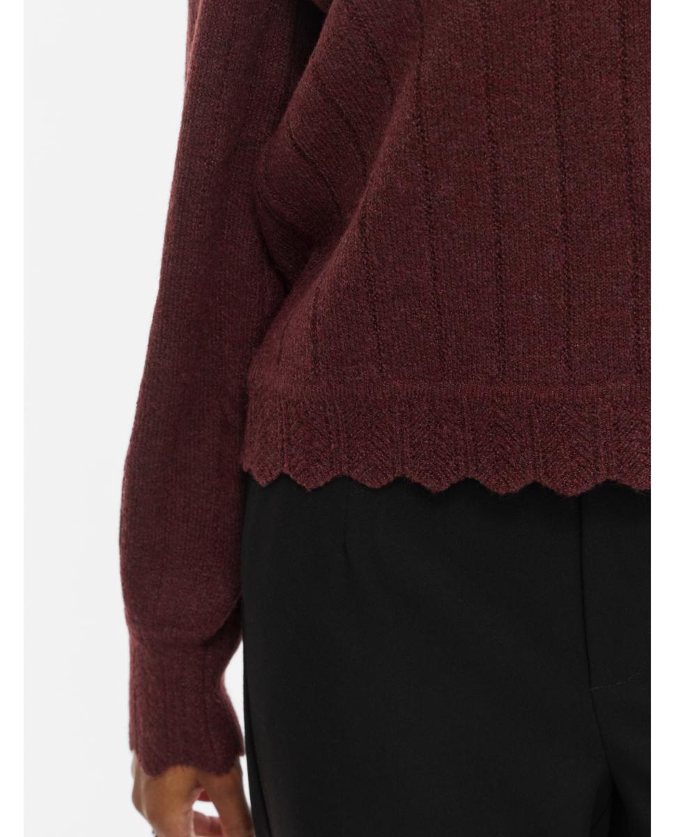 Jersey de mujer con escote de pico y manga larga - Vila - Berenjena Berenjena-3