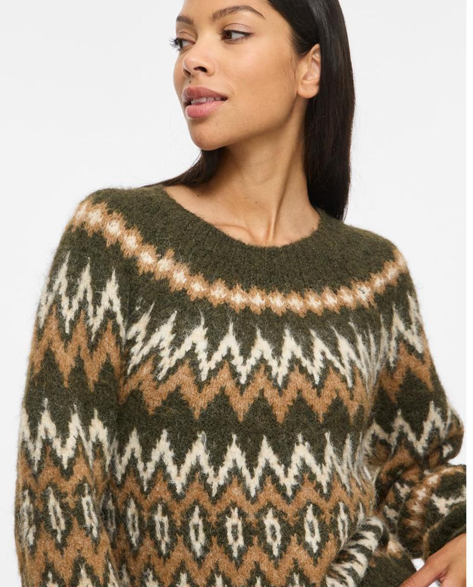 Jersey de mujer con cuello redondo y manga larga - Vila - Verde Verde-2