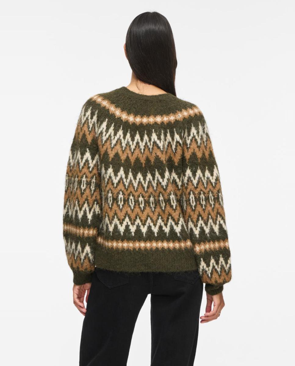 Jersey de mujer con cuello redondo y manga larga - Vila - Verde Verde-4