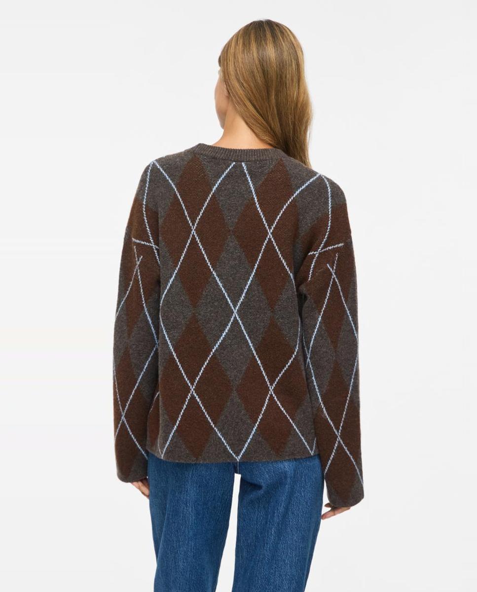 Jersey de mujer con cuello redondo y manga larga - Vila - Gris oscuro Gris oscuro-3