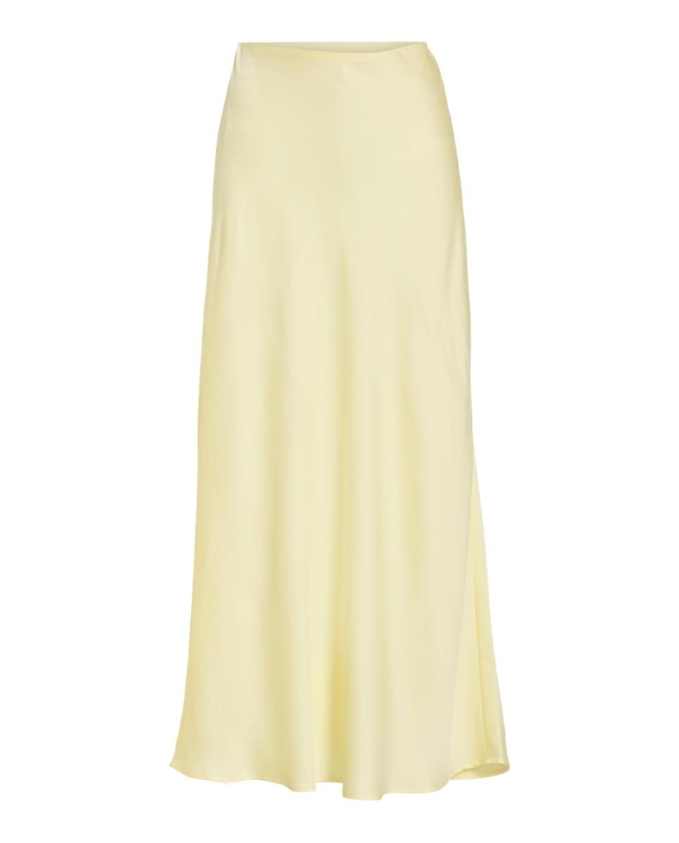 Saia Midi Fluida Acetinada Amarelo-6