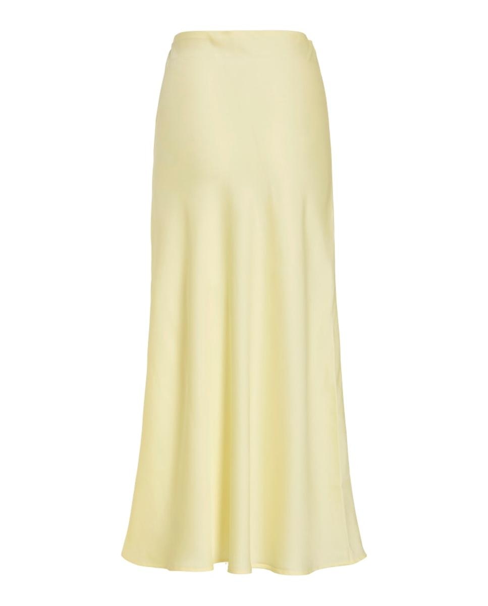 Saia Midi Fluida Acetinada Amarelo-7