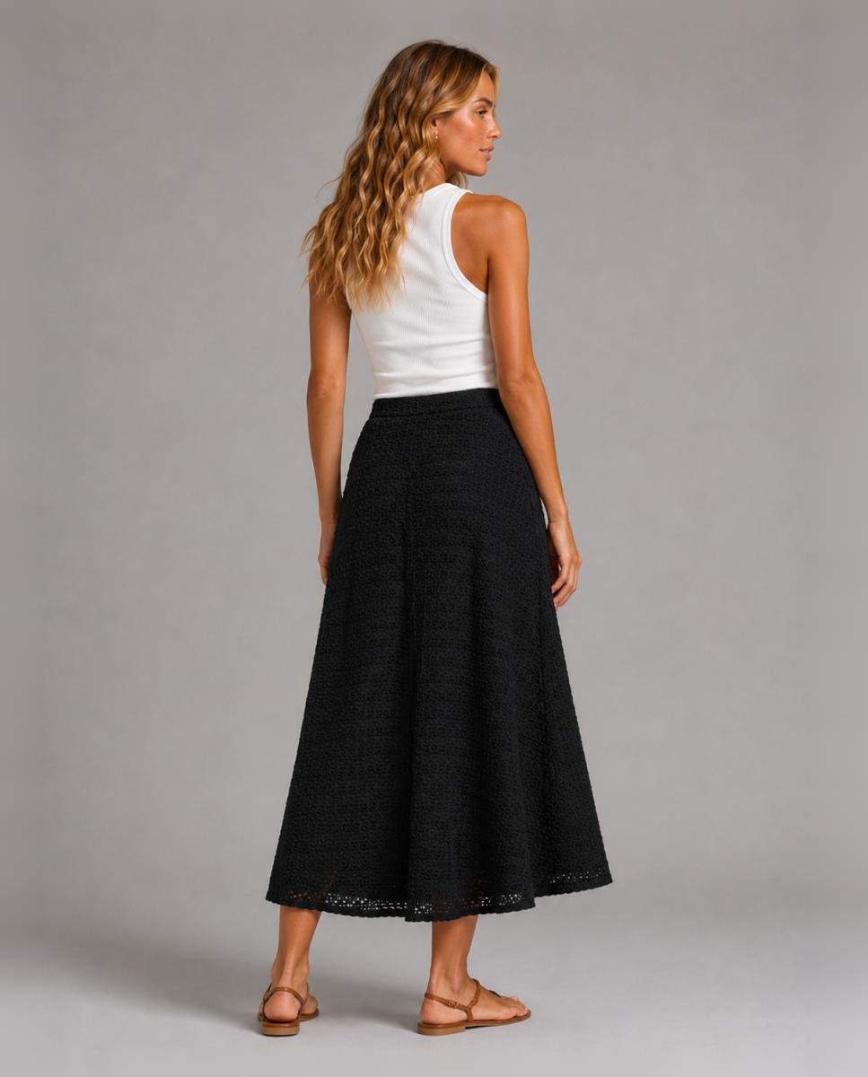 Saia Midi Fluida Preto-2
