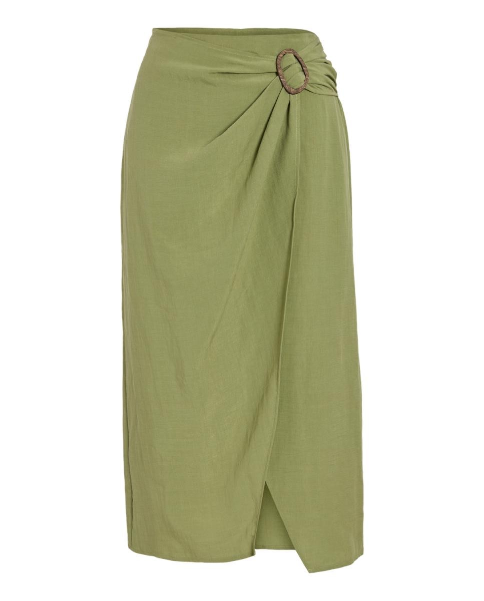 Saia Midi Fluida Verde-claro-3