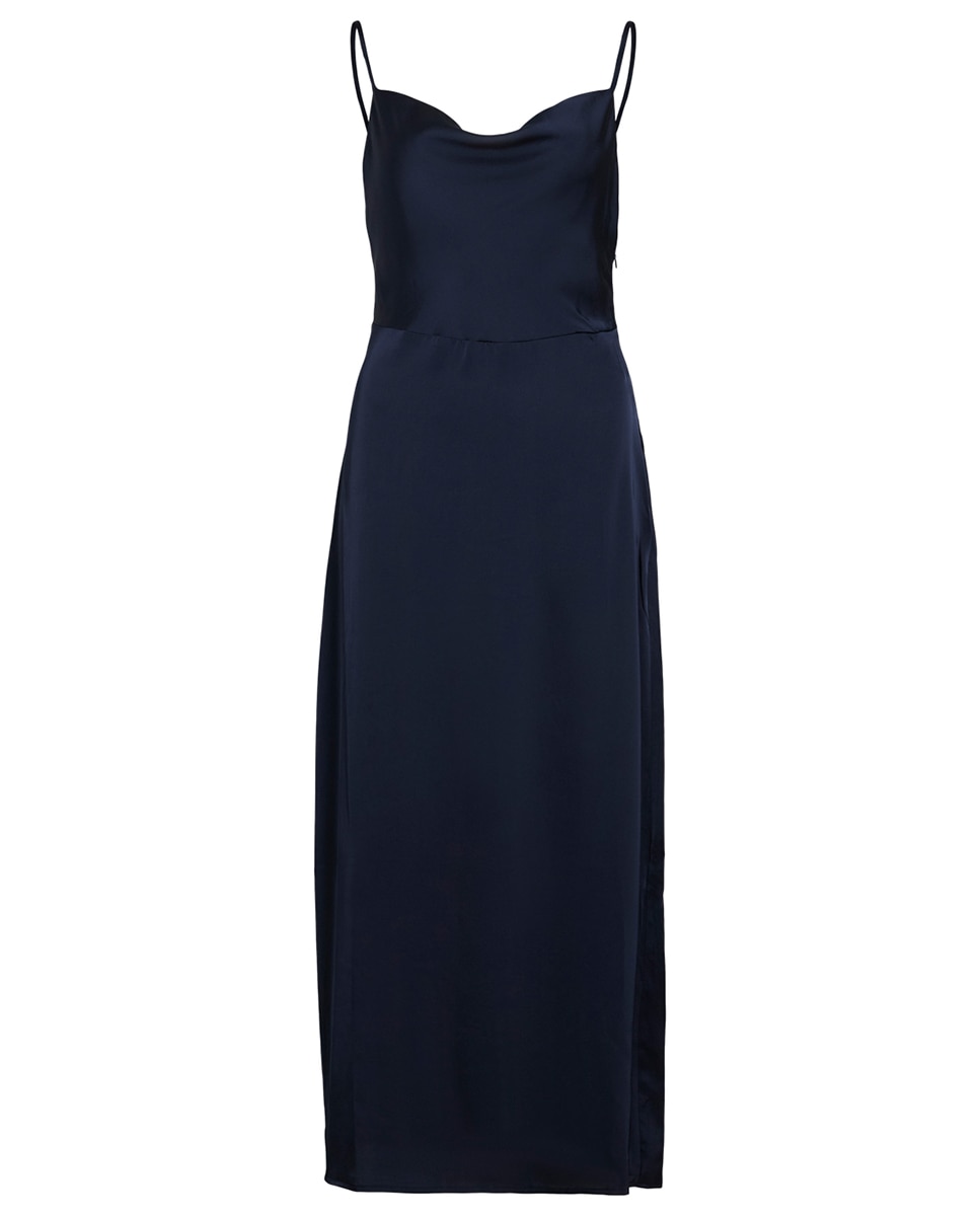Vestido de mujer satinado tirantes - Vila - Burdeos Azul marino-6