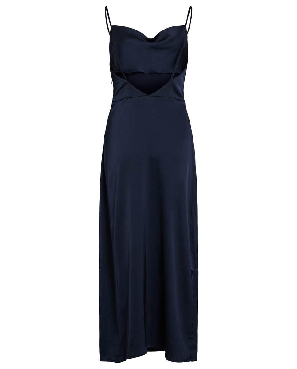 Vestido de mujer satinado tirantes - Vila - Burdeos Azul marino-7