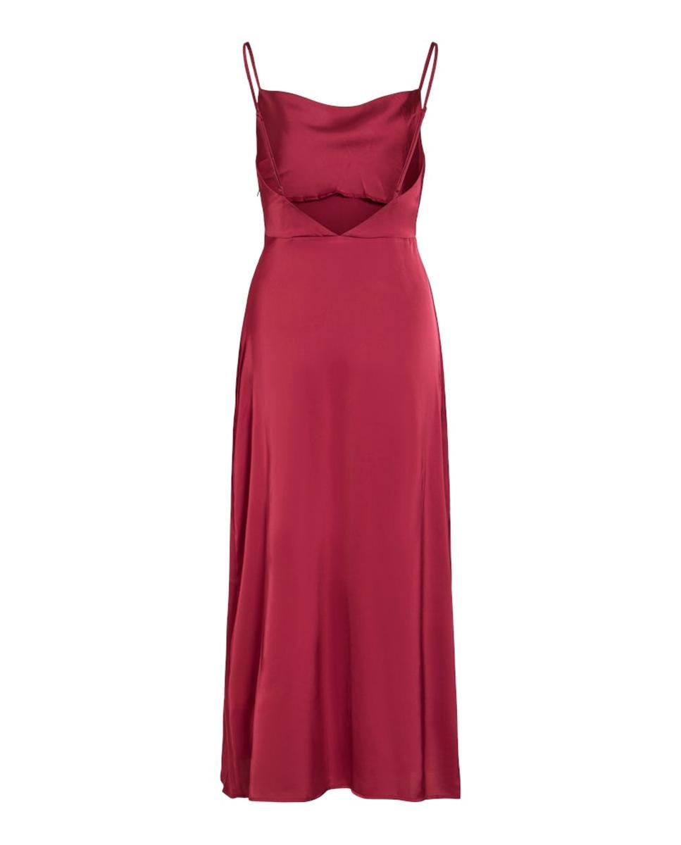 Vestido de Alças Acetinado Bordeaux-6