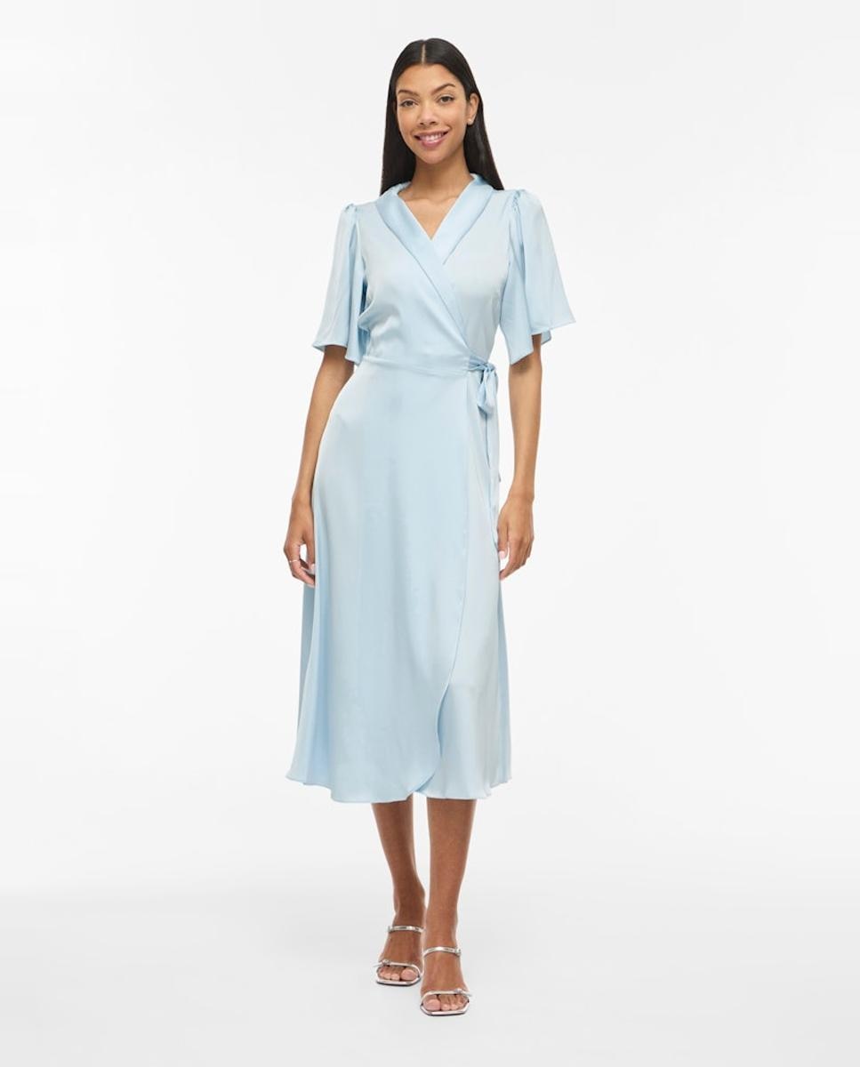 Imagem 0 de Vestido Midi Acetinado Cruzado