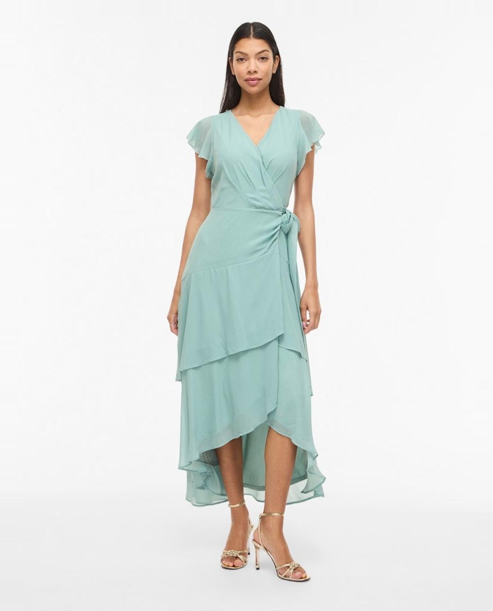 Imagem 0 de Vestido Midi Cruzado com Laço de Festa