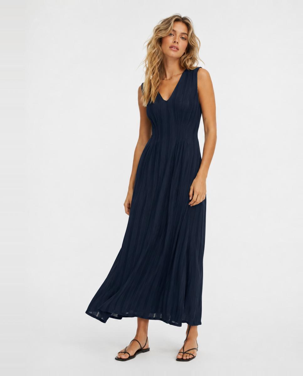 Vila - Vestido midi de tirante ancho.