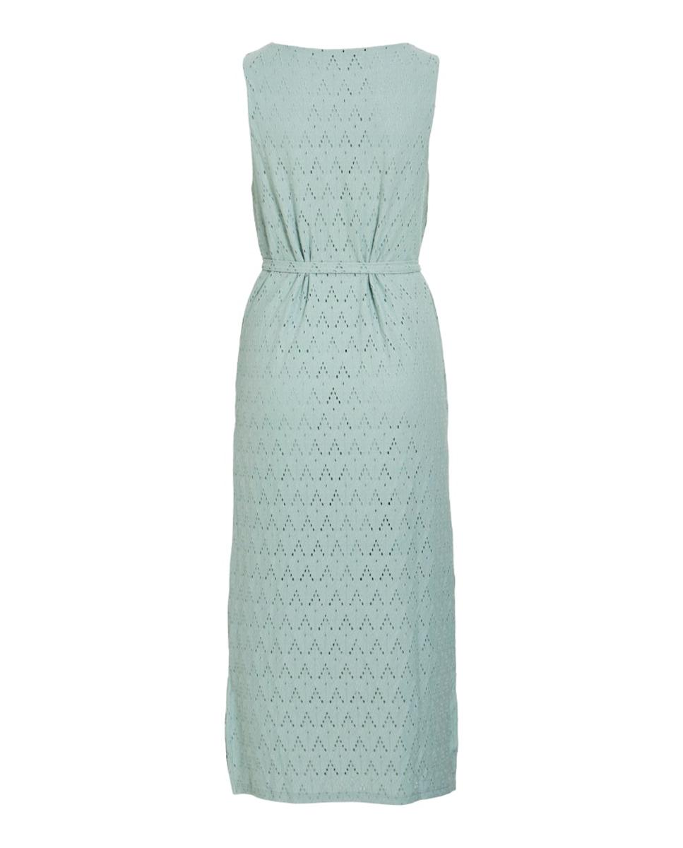Vestido Midi de Algodão com Rendilhados Verde-7